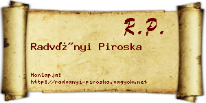 Radványi Piroska névjegykártya