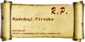 Radványi Piroska névjegykártya