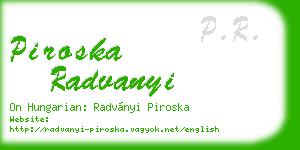 piroska radvanyi business card